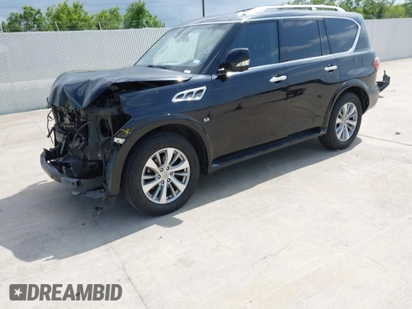 2017 Infiniti QX80 Signature Edition with VIN JN8AZ2NE8H9155644, listed as a IAAI auction lot 42445518 with 155,107 mi miles and . Bid and sale history available at DreamBid. Image 2.