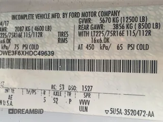 2017 Ford E-Series Commercial with VIN 1FDWE3F6XHDC49639, listed as a Copart auction lot 78068914 with 119,738 mi miles and Clean Title. Bid and sale history available at carsss.com. Image 10.