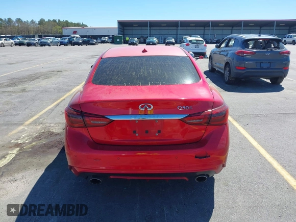 2019 Infiniti Q50 RED SPORT 400 with VIN JN1FV7AP8KM760885, listed as a IAAI auction lot 41794933 with 119,321 mi miles. Bid and sale history available at carsss.com. Image 16.