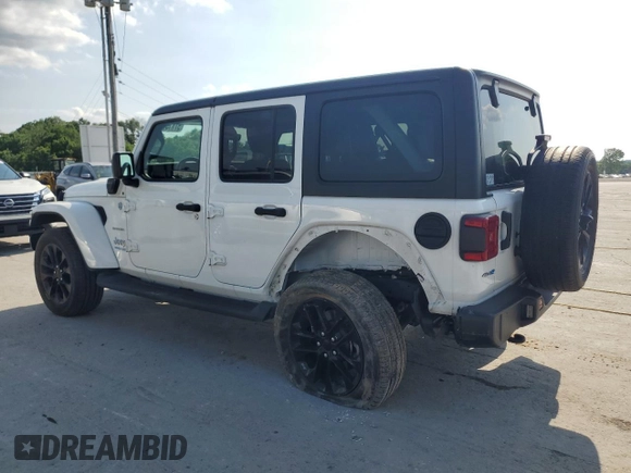 2021 Jeep Wrangler Unlimited Sahara z VIN 1C4JJXP63MW720948, wystawiony jako Copart lot #57115825 z przebiegiem 33 391 mil mil oraz Szkoda całkowita • Salvage title. Historia ofert i sprzedaży dostępna na DreamBid. Obrazek 2.