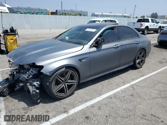 2021 Mercedes-Benz E 63 S AMG with VIN W1KZF8KB4MA957269, listed as a Copart auction lot 57325794 with 37,437 mi miles and Salvage title. Bid and sale history available at DreamBid. Image 1.
