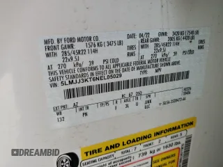 2022 Lincoln Navigator Reserve z VIN 5LMJJ3KT6NEL05029, wystawiony jako Copart lot #86290224 z przebiegiem Nie podano mil oraz Szkoda całkowita • Salvage title. Historia ofert i sprzedaży dostępna na DreamBid. Obrazek 13.