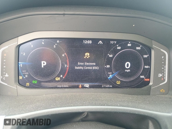 2023 Volkswagen Atlas SEL R-Line Black with VIN 1V2SR2CA1PC523727, listed as a Copart auction lot 58969365 with 27,169 mi miles and Salvage title. Bid and sale history available at DreamBid. Image 9.