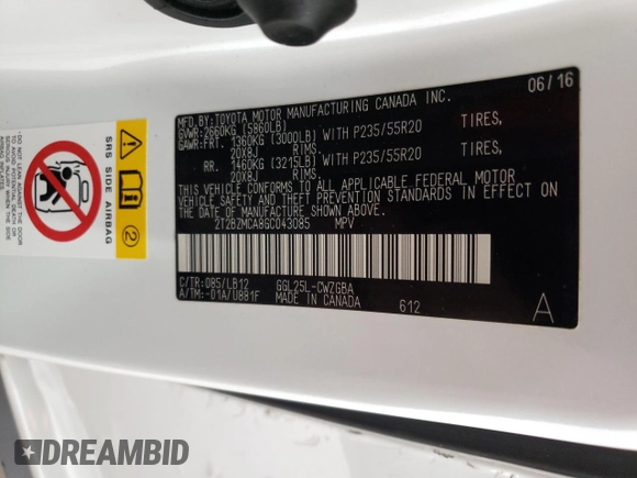2016 Lexus RX 350 with VIN 2T2BZMCA8GC043085, listed as a Copart auction lot 48725305 with 64,524 mi miles and Salvage Title. Bid and sale history available at DreamBid. Image 15.