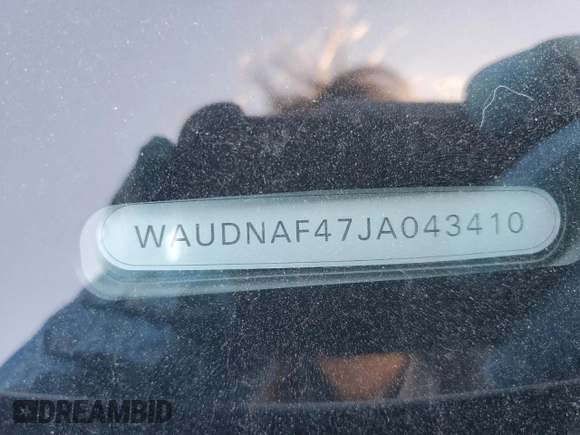 2018 Audi A4 Premium with VIN WAUDNAF47JA043410, listed as a Copart auction lot 53451095 with 35,209 mi miles and Salvage title. Bid and sale history available at DreamBid. Image 12.
