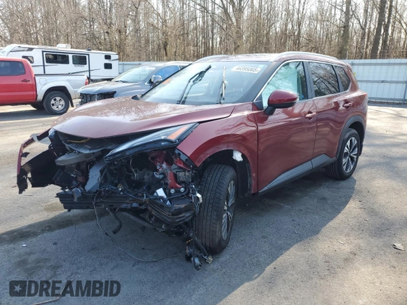 2022 Nissan Rogue SV with VIN JN8BT3BB4NW335819, listed as a Copart auction lot 46395065 with 58,537 mi miles and Salvage Title. Bid and sale history available at carsss.com. Image 1.