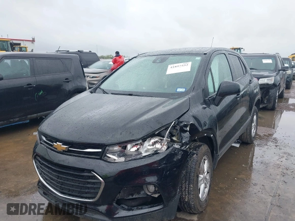 2019 Chevrolet Trax LS with VIN 3GNCJNSB7KL357677, listed as a IAAI auction lot 41897552 with 96,323 mi miles and . Bid and sale history available at DreamBid. Image 2.