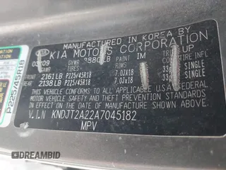 2010 Kia Soul + with VIN KNDJT2A22A7045182, listed as a IAAI auction lot 41322297 with 178,817 mi miles. Bid and sale history available at carsss.com. Image 9.