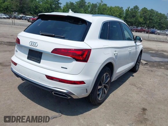 2023 Audi Q5 S line Premium Plus with VIN WA1EAAFY5P2102019, listed as a IAAI auction lot 42648755 with 49,823 mi miles and . Bid and sale history available at DreamBid. Image 4.