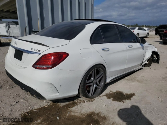 2016 Mercedes-Benz C-Class AMG C 63 S with VIN 55SWF8HB6GU104239, listed as a Copart auction lot 83988234 with 38,962 mi miles and Salvage Title. Bid and sale history available at carsss.com. Image 3.