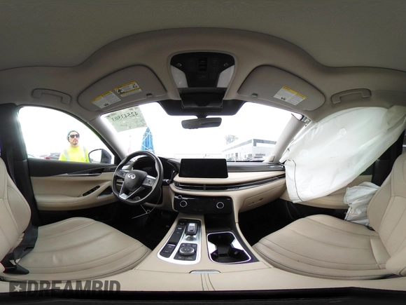 2023 Infiniti QX60 Luxe with VIN 5N1DL1FS1PC368974, listed as a IAAI auction lot 42543503 with 21,646 mi miles and . Bid and sale history available at DreamBid. Image 19.