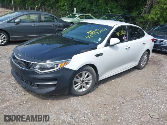 2018 Kia Optima LX with VIN 5XXGT4L36JG210914, listed as a IAAI auction lot 42545614 with 126,286 mi miles and . Bid and sale history available at DreamBid. Image 2.