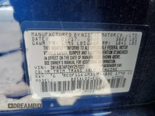 2017 Nissan Sentra SR with VIN 3N1AB7AP2HY257023, listed as a Copart auction lot 61176275 with 141,232 mi miles and Salvage title. Bid and sale history available at DreamBid. Image 13.