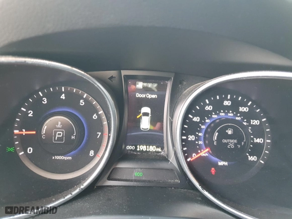 2013 Hyundai Santa Fe 2.0T Sport with VIN 5XYZUDLA0DG095800, listed as a Copart auction lot 51801535 with 198,180 mi miles and Salvage Title. Bid and sale history available at carsss.com. Image 9.
