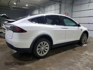 2020 Tesla Model X Long Range with VIN 5YJXCBE26LF228781, listed as a Copart auction lot 46417835 with 46,148 mi miles and Salvage Title. Bid and sale history available at DreamBid. Image 3.