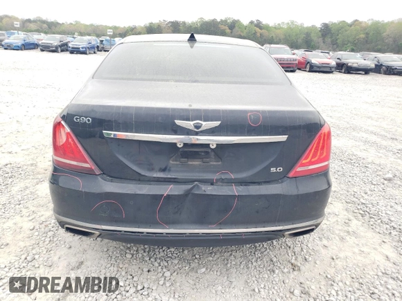 2018 Genesis G90 Ultimate with VIN KMHG54JH6JU040553, listed as a Copart auction lot 50723175 with 86,334 mi miles and Salvage Title. Bid and sale history available at carsss.com. Image 6.