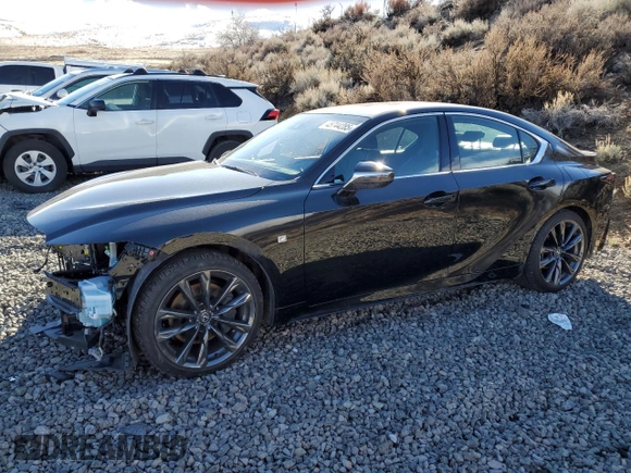 2023 Lexus IS 350 F Sport with VIN JTHGZ1E25P5031776, listed as a Copart auction lot 45744285 with 13,190 mi miles and Salvage title. Bid and sale history available at DreamBid. Image 1.