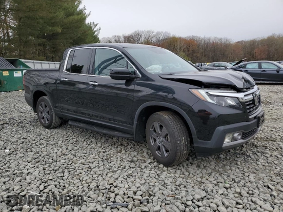 2020 Honda Ridgeline RTL-E with VIN 5FPYK3F77LB006653, listed as a Copart auction lot 52582995 with 20,727 mi miles and Salvage title. Bid and sale history available at DreamBid. Image 4.