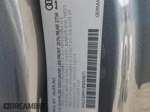 2014 Audi S5 Premium Plus z VIN WAUCGAFH1EN003671, wystawiony jako Copart lot #48007325 z przebiegiem 73 666 mil mil oraz Szkody całkowita. Historia ofert i sprzedaży dostępna na DreamBid. Obrazek 12.