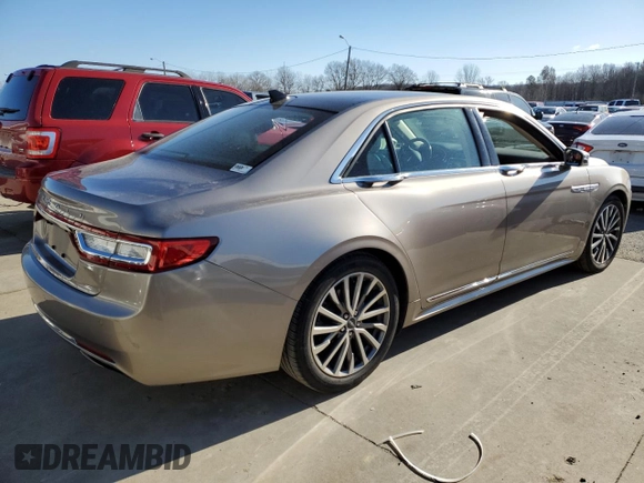 2020 Lincoln Continental Standard with VIN 1LN6L9PKXL5601903, listed as a Copart auction lot 82810864 with 0 mi miles and Salvage Title. Bid and sale history available at carsss.com. Image 3.