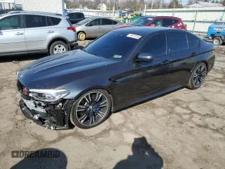 2019 BMW M5 Competition z VIN WBSJF0C56KB285040, wystawiony jako Copart lot #46218535 z przebiegiem 77 856 mil mil oraz Szkoda całkowita • Salvage title. Historia ofert i sprzedaży dostępna na DreamBid. Obrazek 1.