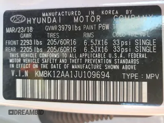 2018 Hyundai Kona SE with VIN KM8K12AA1JU109694, listed as a Copart auction lot 47828113 with 73,074 mi miles. Bid and sale history available at carsss.com. Image 13.