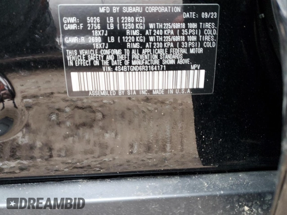 2024 Subaru Outback Limited XT z VIN 4S4BTGND6R3164171, wystawiony jako Copart lot #78801653 z przebiegiem Nie podano mil oraz Czysty tytuł • Clean title. Historia ofert i sprzedaży dostępna na DreamBid. Obrazek 12.