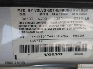2004 Volvo S60 с VIN YV1RS61T442343704, выставлен на аукционе IAAI как лот 42318811 с пробегом 173 475 миль миль и . История ставок и продаж доступна на DreamBid. Изображение 9.