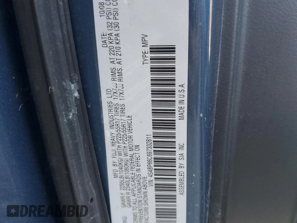 2009 Subaru Outback Ltd with VIN 4S4BP66C697332811, listed as a Copart auction lot 74936234 with 0 mi miles and Salvage Title. Bid and sale history available at carsss.com. Image 14.