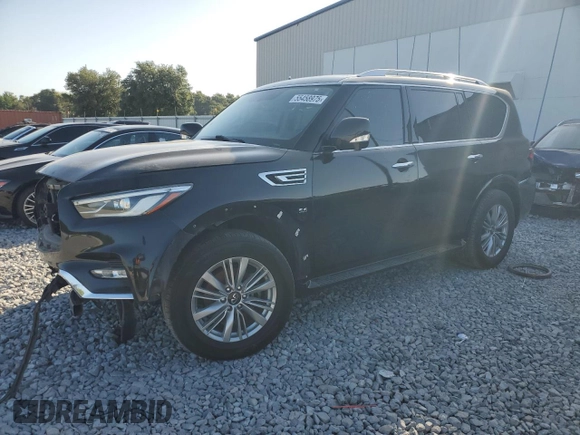 2018 Infiniti QX80 with VIN JN8AZ2NFXJ9664603, listed as a Copart auction lot 55458975 with 189,529 mi miles and Clean Title. Bid and sale history available at DreamBid. Image 1.