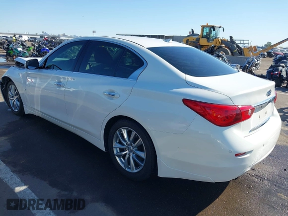 2014 Infiniti Q50 Hybrid Sport with VIN JN1AV7AP0EM691057, listed as a IAAI auction lot 41836162 with 147,477 mi miles and . Bid and sale history available at DreamBid. Image 3.