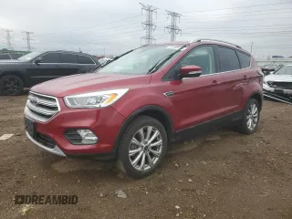 2017 Ford Escape Titanium with VIN 1FMCU9J93HUD96038, listed as a Copart auction lot 52188185 with 65,441 mi miles and Salvage Title. Bid and sale history available at carsss.com. Image 1.