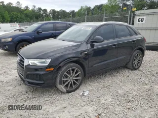 2018 Audi Q3 Premium with VIN WA1BCCFS3JR016128, listed as a Copart auction lot 53683375 with 71,172 mi miles and Salvage title. Bid and sale history available at DreamBid. Image 1.