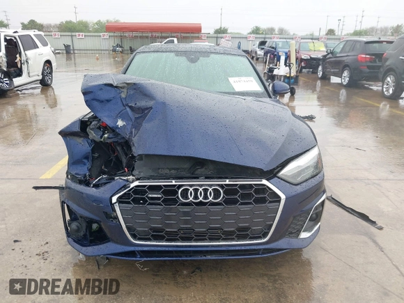 2022 Audi A5 Sportback S line Premium with VIN WAUDACF52NA023698, listed as a IAAI auction lot 41874459 with 45,967 mi miles. Bid and sale history available at carsss.com. Image 12.