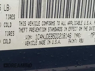 2013 Jeep Compass Latitude with VIN 1C4NJDEB5DD218146, listed as a IAAI auction lot 41849048 with 161,854 mi miles. Bid and sale history available at carsss.com. Image 9.