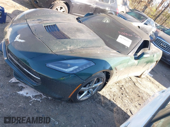 2014 Chevrolet Corvette 3LT with VIN 1G1YF3D73E5128925, listed as a IAAI auction lot 41398692 with 1 mi miles. Bid and sale history available at carsss.com. Image 16.