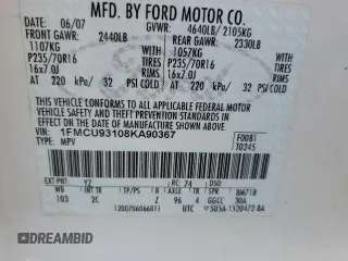2008 Ford Escape XLT with VIN 1FMCU93108KA90367, listed as a Copart auction lot 60464585 with 205,566 mi miles and Clean title. Bid and sale history available at DreamBid. Image 13.
