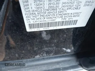 2020 Acura MDX Technology z VIN 5J8YD4H59LL019987, wystawiony jako IAAI lot #41975643 z przebiegiem 84 525 mil mil oraz . Historia ofert i sprzedaży dostępna na DreamBid. Obrazek 9.
