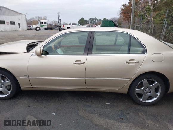 2005 Lexus LS 430 with VIN JTHBN36F255015647, listed as a IAAI auction lot 41863620 with 104,817 mi miles and . Bid and sale history available at DreamBid. Image 14.