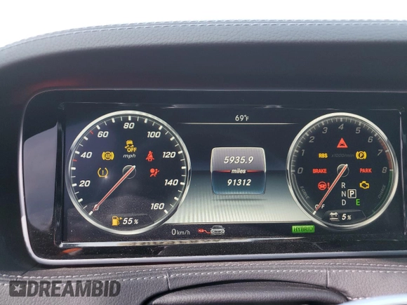 2017 Mercedes-Benz S 550e with VIN WDDUG6DB3HA315317, listed as a Copart auction lot 86901694 with 91,312 mi miles and Salvage Title. Bid and sale history available at DreamBid. Image 9.