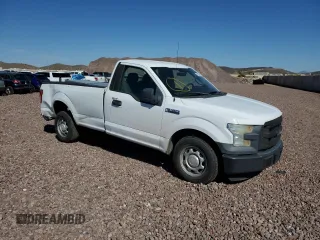 2015 Ford F-150 XL with VIN 1FTMF1C89FKD69802, listed as a Copart auction lot 47600995 with 107,896 mi miles and Salvage title. Bid and sale history available at DreamBid. Image 4.
