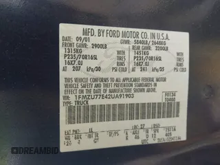 2002 Ford Explorer Sport Trac Value с VIN 1FMZU77E42UA91903, выставлен на аукционе IAAI как лот 42472001 с пробегом 237 133 миль миль и . История ставок и продаж доступна на DreamBid. Изображение 9.