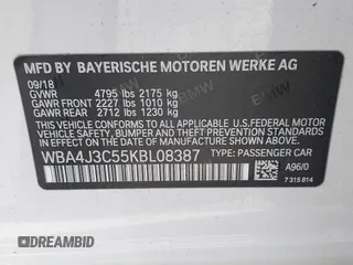 2019 BMW 4 Series 430i xDrive z VIN WBA4J3C55KBL08387, wystawiony jako IAAI lot #42248405 z przebiegiem 115 017 mil mil oraz . Historia ofert i sprzedaży dostępna na DreamBid. Obrazek 9.