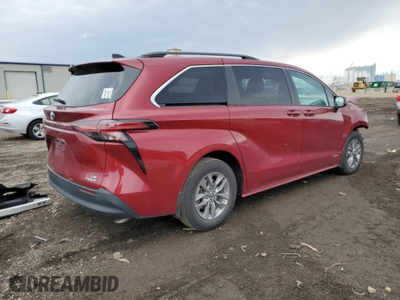 2021 Toyota Sienna LE с VIN 5TDKRKEC8MS065338, выставлен на аукционе Copart как лот 55224075 с пробегом 58 874 миль миль и Списание • Salvage title. История ставок и продаж доступна на DreamBid. Изображение 3.