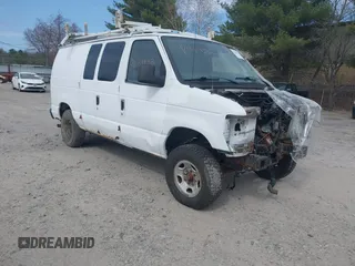 2011 Ford Econoline Cargo Commercial with VIN 1FTNE2EL0BDB36890, listed as a IAAI auction lot 42049933 with Not Provided miles. Bid and sale history available at carsss.com. Image 1.