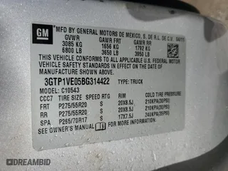 2011 GMC Sierra 1500 SLE with VIN 3GTP1VE05BG314422, listed as a Copart auction lot 45360825 with 203,248 mi miles and Salvage Title. Bid and sale history available at carsss.com. Image 13.