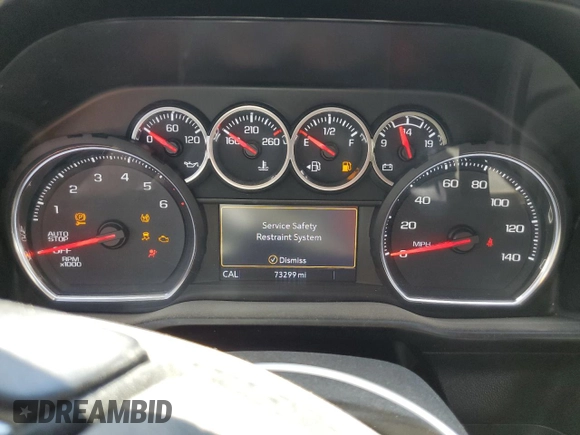 2020 Chevrolet Silverado 1500 RST with VIN 3GCPWDET4LG417516, listed as a Copart auction lot 65109784 with 73,299 mi miles and Salvage Title. Bid and sale history available at DreamBid. Image 9.