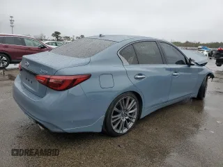 2021 Infiniti Q50 Red Sport 400 with VIN JN1FV7DR3MM880772, listed as a Copart auction lot 49271275 with Not Provided miles and Salvage Title. Bid and sale history available at carsss.com. Image 3.