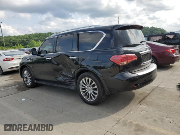 2015 Infiniti QX80 with VIN JN8AZ2NF7F9572565, listed as a Copart auction lot 58494415 with 122,609 mi miles and Salvage title. Bid and sale history available at DreamBid. Image 2.