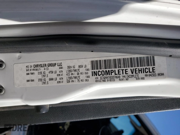 2013 Ram 2500 Tradesman z VIN 3C7WR4AT0DG570648, wystawiony jako Copart lot #84563644 z przebiegiem Nie podano mil oraz Szkoda całkowita • Salvage title. Historia ofert i sprzedaży dostępna na DreamBid. Obrazek 12.